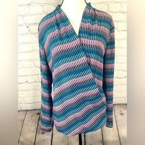 Talbots Wrap Blouse Geometric size 12